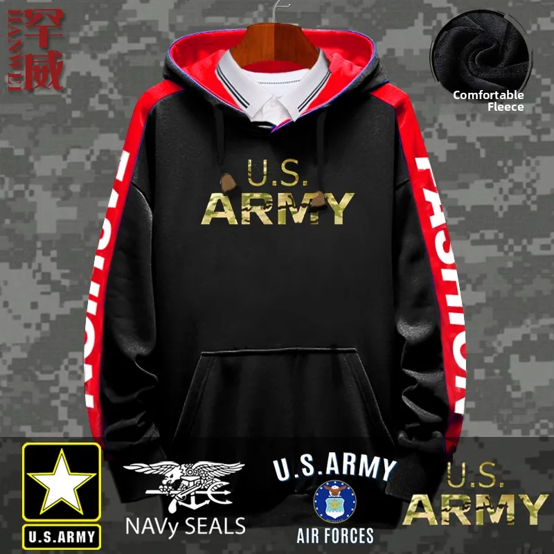 

Толстовка с капюшоном US Air Force Seal T Fce для мужчин и женщин, теплая, из смесового хлопка, повседневная, прямого кроя, с принтом