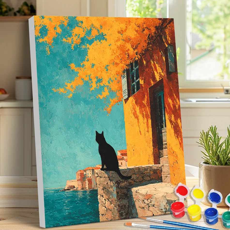 GATYZTORY Simple Painting By Numbers Paintings To Paint Drawing On Canvas landscape Picture Wall