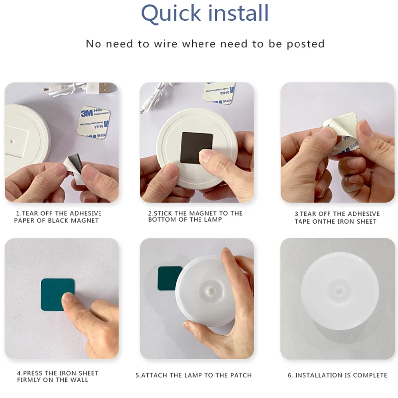 USB Recharge Under Cabinet Light Wireless Remote Control 2 Color Wardrobe Bedroom Night Lamp Motion Sensor Light Night For Home