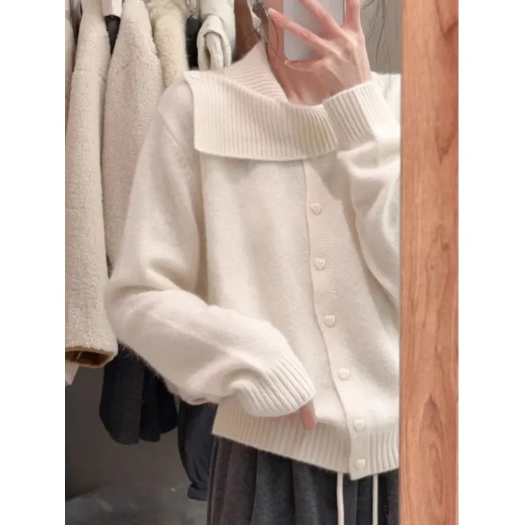 

Women's Knitted Sweater Jaet Asymmetric Design Long Sve ey Inner Wear Layering Sle Faionable Autumn Winter Outerwear