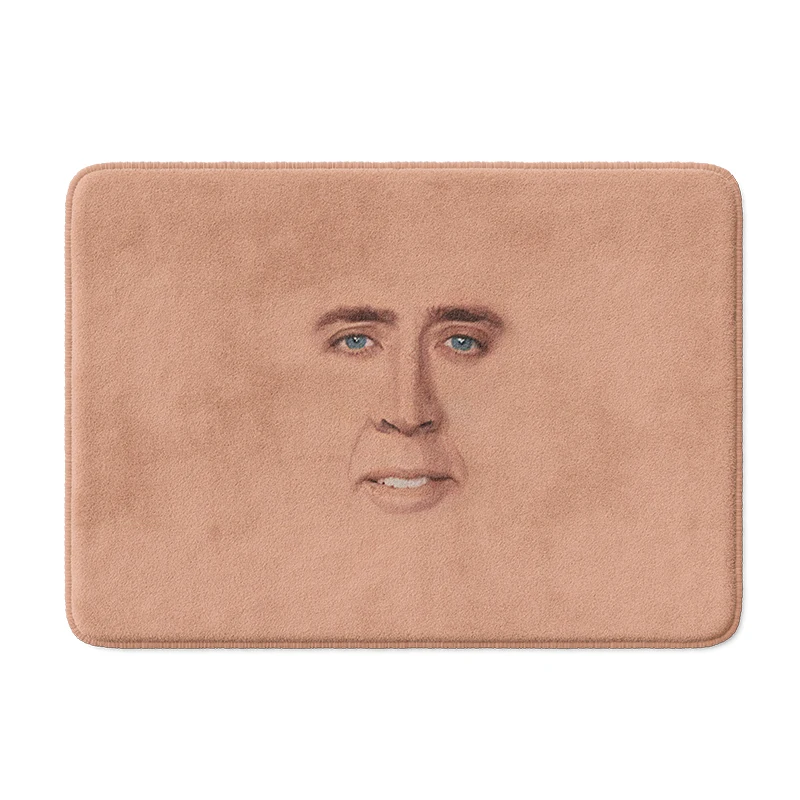 Gaslight Gatekeep Girlboss Nicolas Cage Full Face Bath Mat Non Slip Absorbent Cozy Velvet Bathroom Rug Shower Carpet 60 x 40 cm