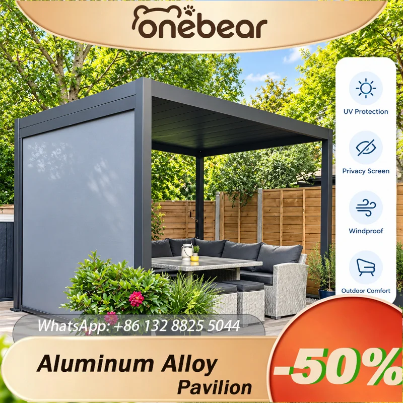 Custom Aluminum Pergola With Louvered Roof Waterproof Patio Gazebo For Outdoor Gardens Backyards Terraces And Commercial Spaces