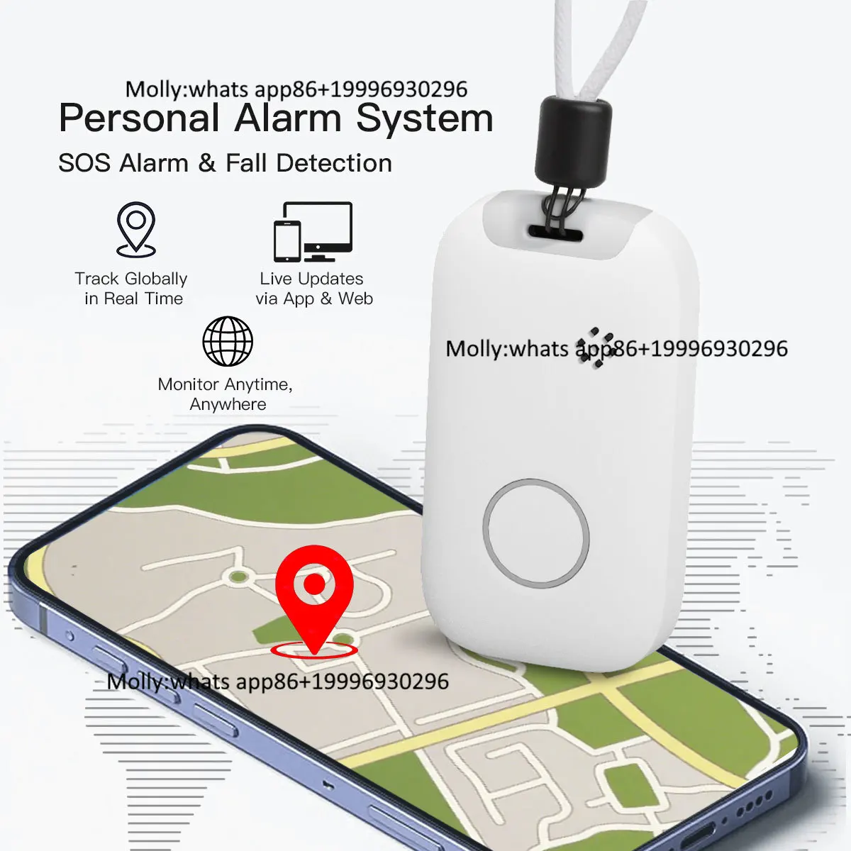 Dementia Tracking Devices EV-12 Wandering Prevention Systems 4G Personal Wearable GPS tracker SOS Pendant Alert Caregivers