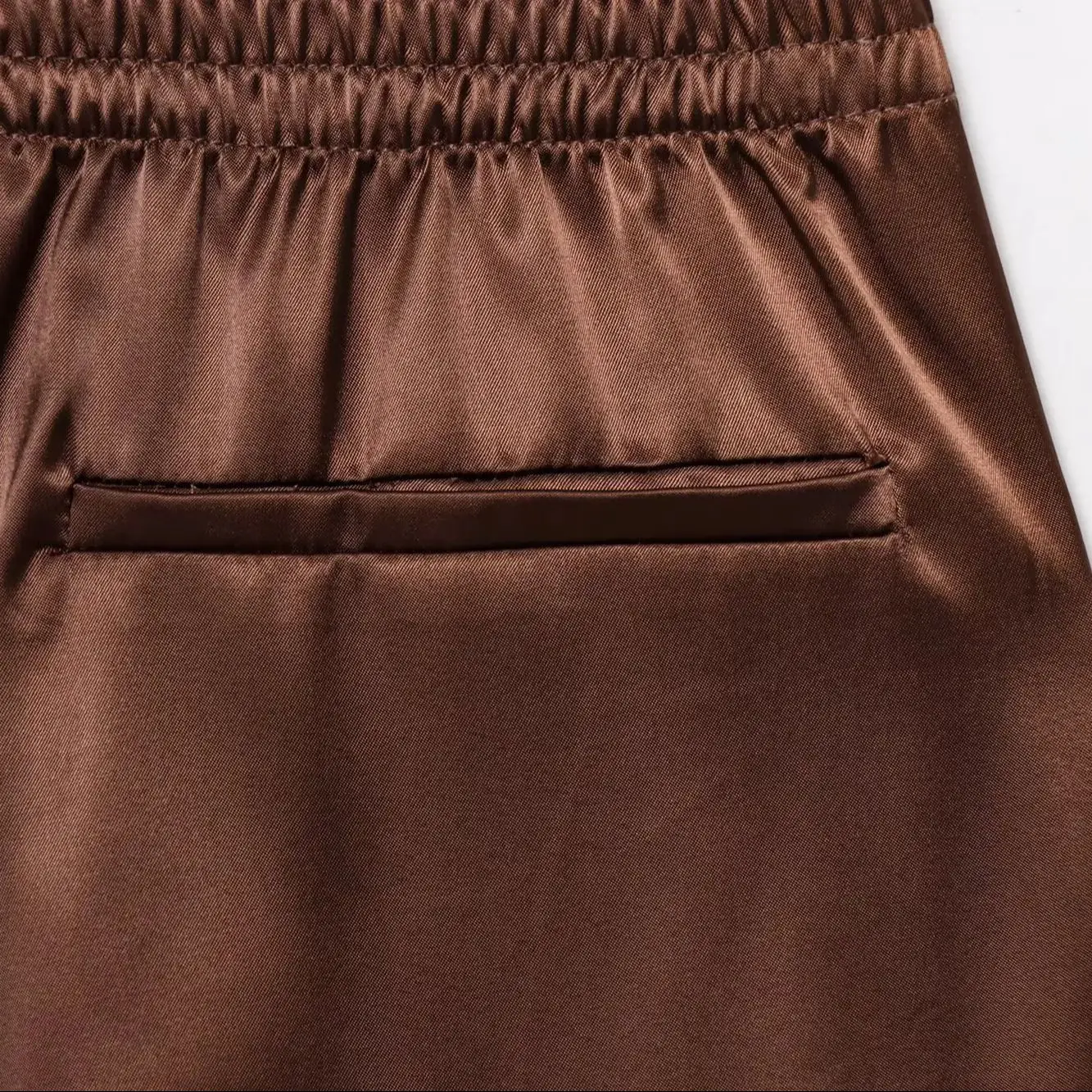 디이지 여성 2025 여름 신상품 패션 레이스 실크 질감 반바지 캐주얼 밴딩 허리 다용도 반바지 여성용