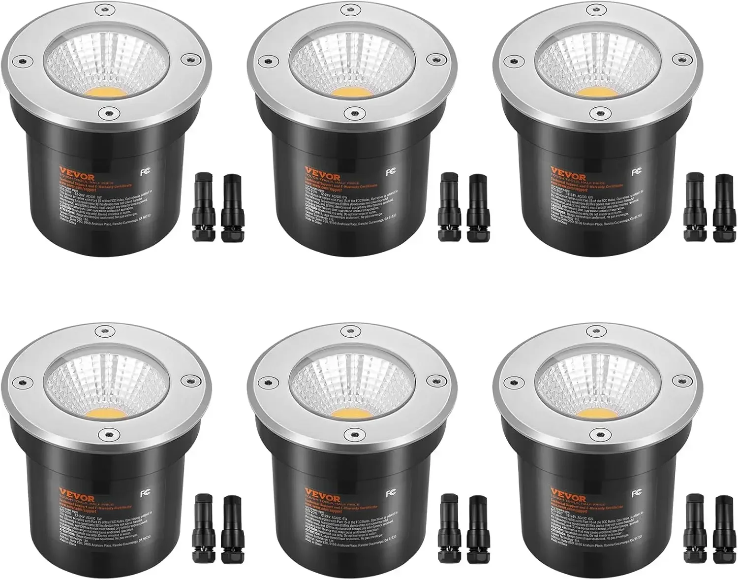 Low Voltage Landscape Lights, LED Well Lights, 6W 12V-24V In-Ground Light