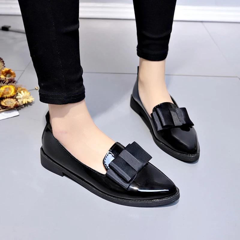 2024 Women\'s Pumps Casual Versatile Loafers Sexy Pointed Bowknot Low Heels Office Lady Shoes Spring Female Slip-on Single Shoes