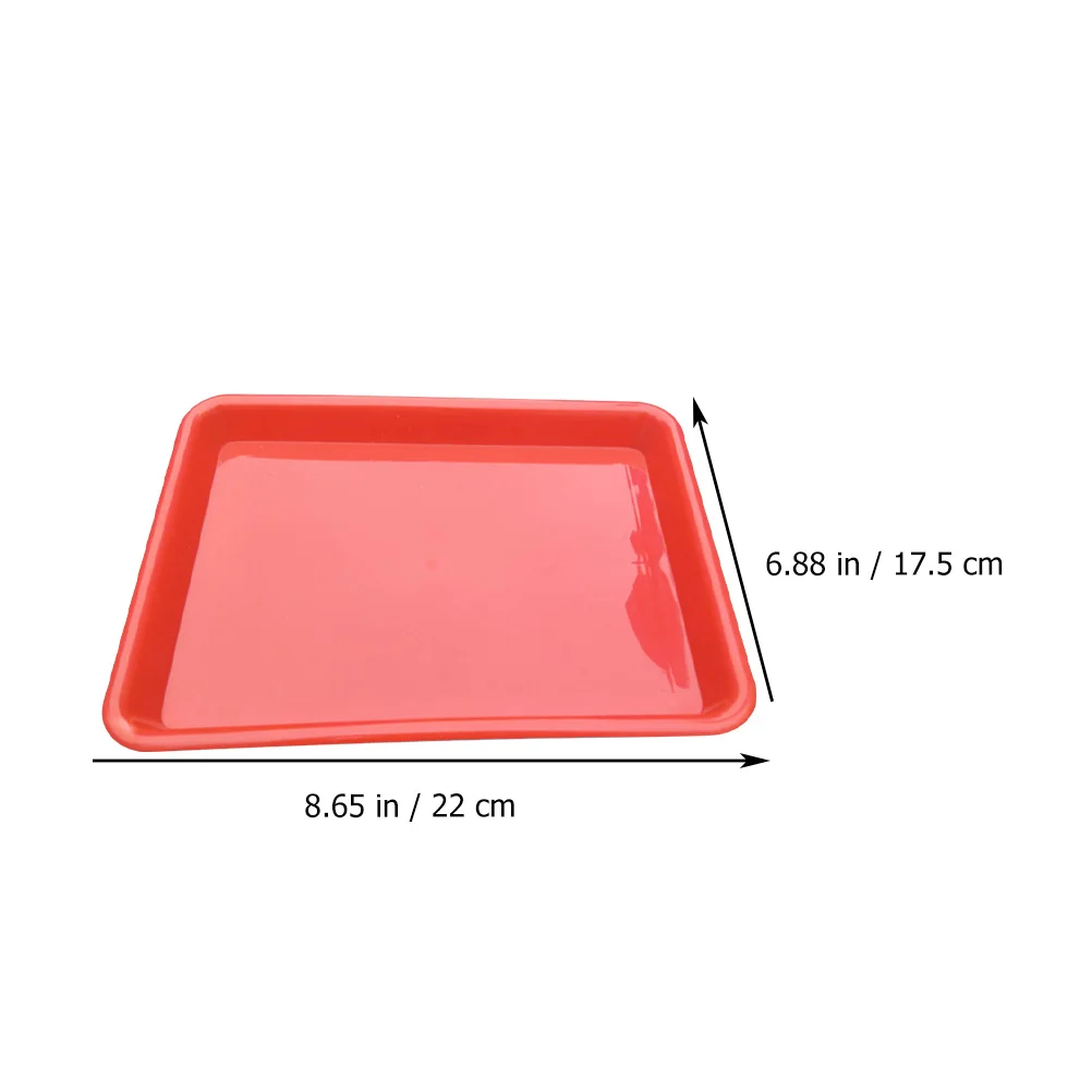 

6 Pcs Plastic Storage Tray Square Plate Lightweight Molded Rectangular Home Colorful Foldable Easy Clean Durable Safe Kids Toys