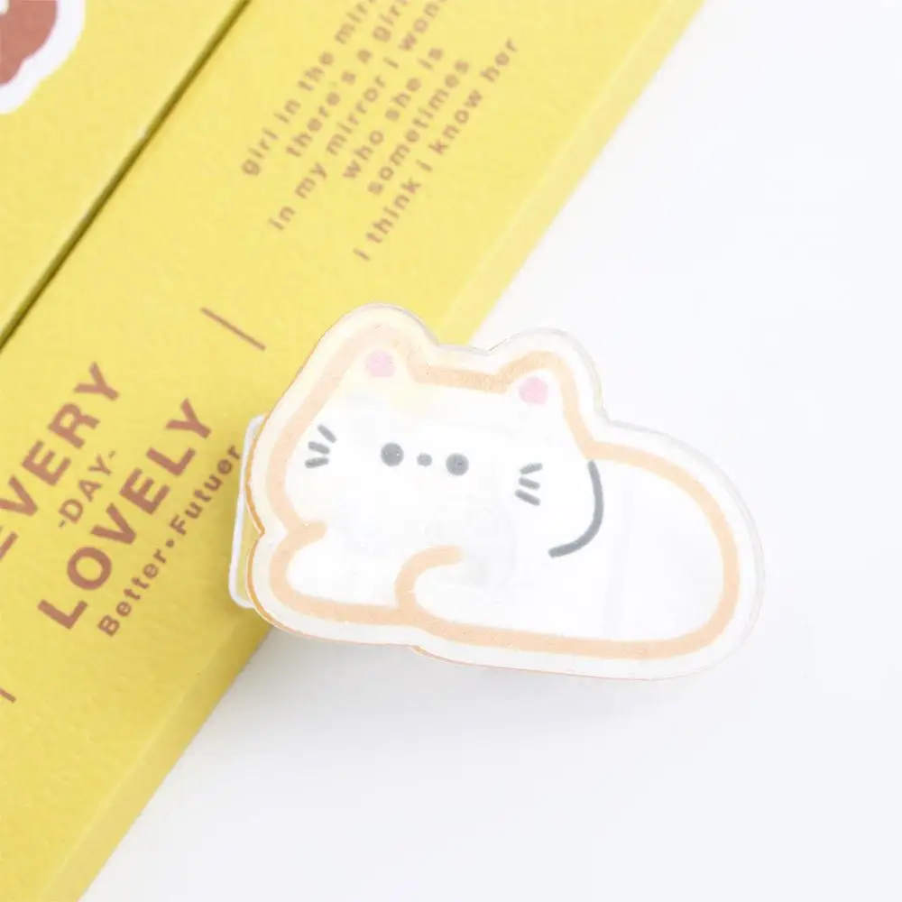 Cartoon Transparent Clip Snacks Sealing Clip Binder Clips Index Clamp Page Holder Desktop Organizer School Stationery