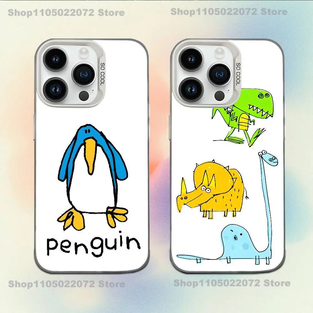 

Cute Cartoon Animal Phone Case For iPhone XR,17,16,15,14,13,12,11,X,Mini,Pro,E,MAX White Candy Matte Shockproof Cover