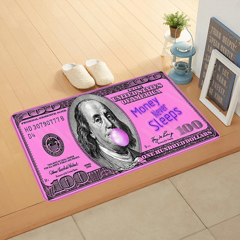 Foot Rug Funny Dollar Money Welcome Floor Mat for Entryway Bathroom Hallway Carpet Kitchen Water Adsorbed Rugs Fluffy Home Decor