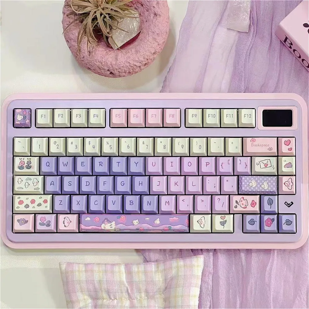 Blue Meow Meow, Keycap 95 Keys, Cherry Highly PBT Customized, Suitable for Mechanical Gaming Keyboard Cap