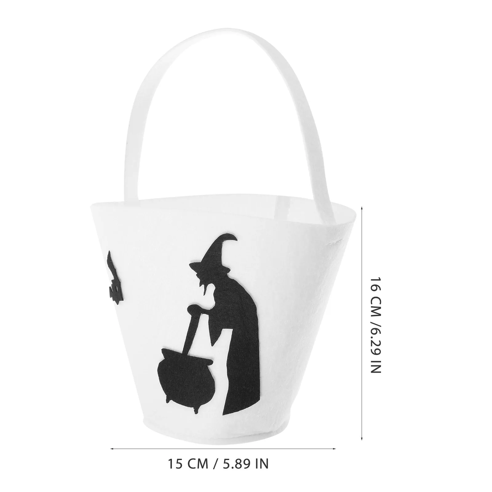 Halloween Candy Bag Purple Felt Goodies Pouch Multi-Functional Handheld Basket Bucket for Party Favors Treats Gift Packaging