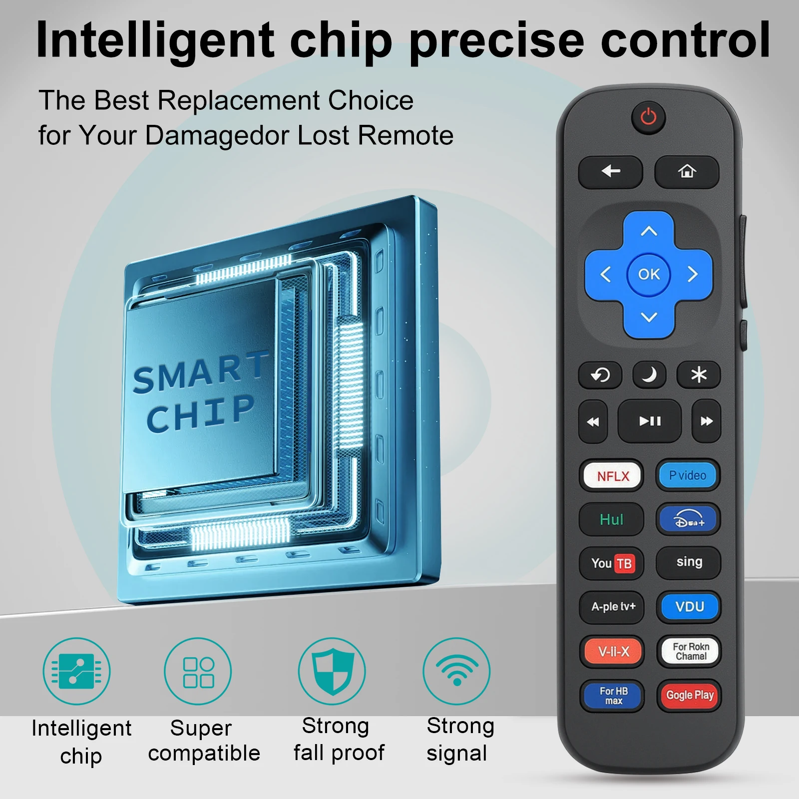 For Roku TV Remote TCL Hisense Sharp Philips Onn Element, Replacement Controller Not for Stick