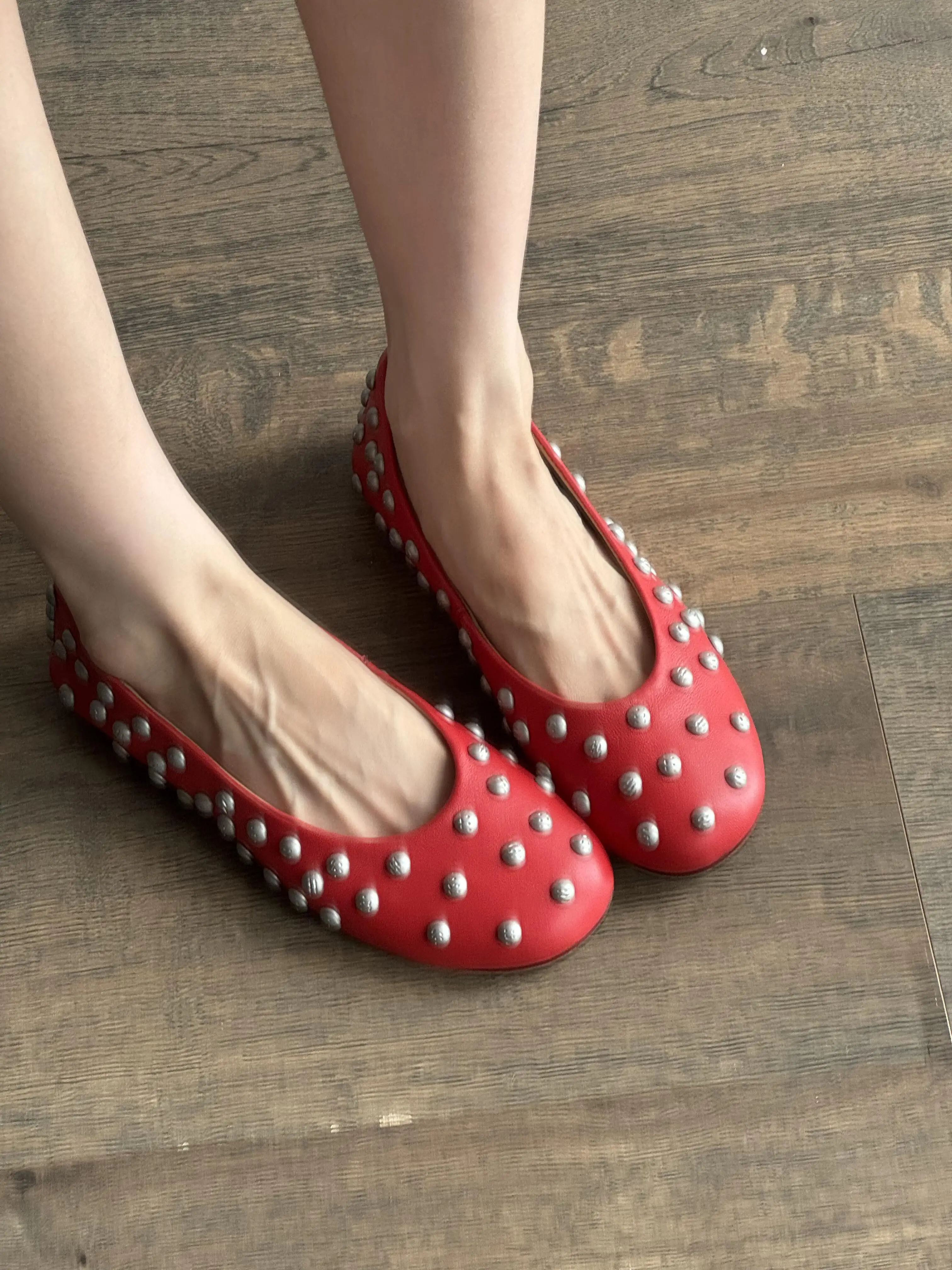 retro-leather-rivet-flat-bottom-mary-jane-shoes-women's-slip-on-soft-bottom-ballet-flats-casual-style-round-toe-flats