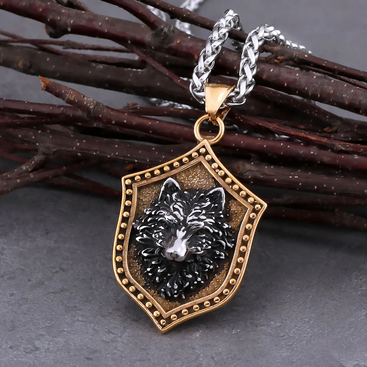 موضة الفايكنج الذئب رئيس تميمة قلادة الرجال الشمال الثعلب الحيوان قلادة قلادة خمر سحر مجوهرات من صلب لا يصدأ كهدية #4