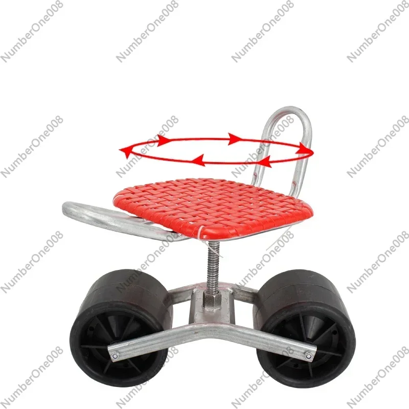 Heavy Duty Rolling Garden with Wheels,360°Swivel Seat Height Adjustable Gardening Work Scooter,Mobile Stool for Weeding Planting