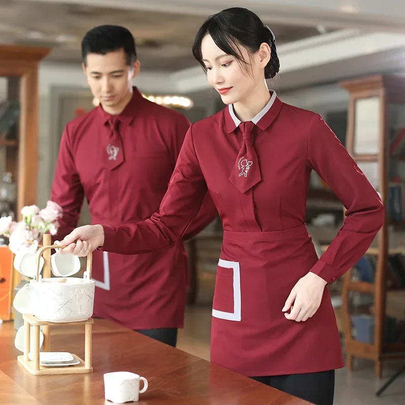 Uniforme de serveur de restauration, salopette pour le personnel du Service alimentaire, veste de Chef, uniformes de serveur de restauration rapide, vêtements de cuisine de nettoyage d'hôtel