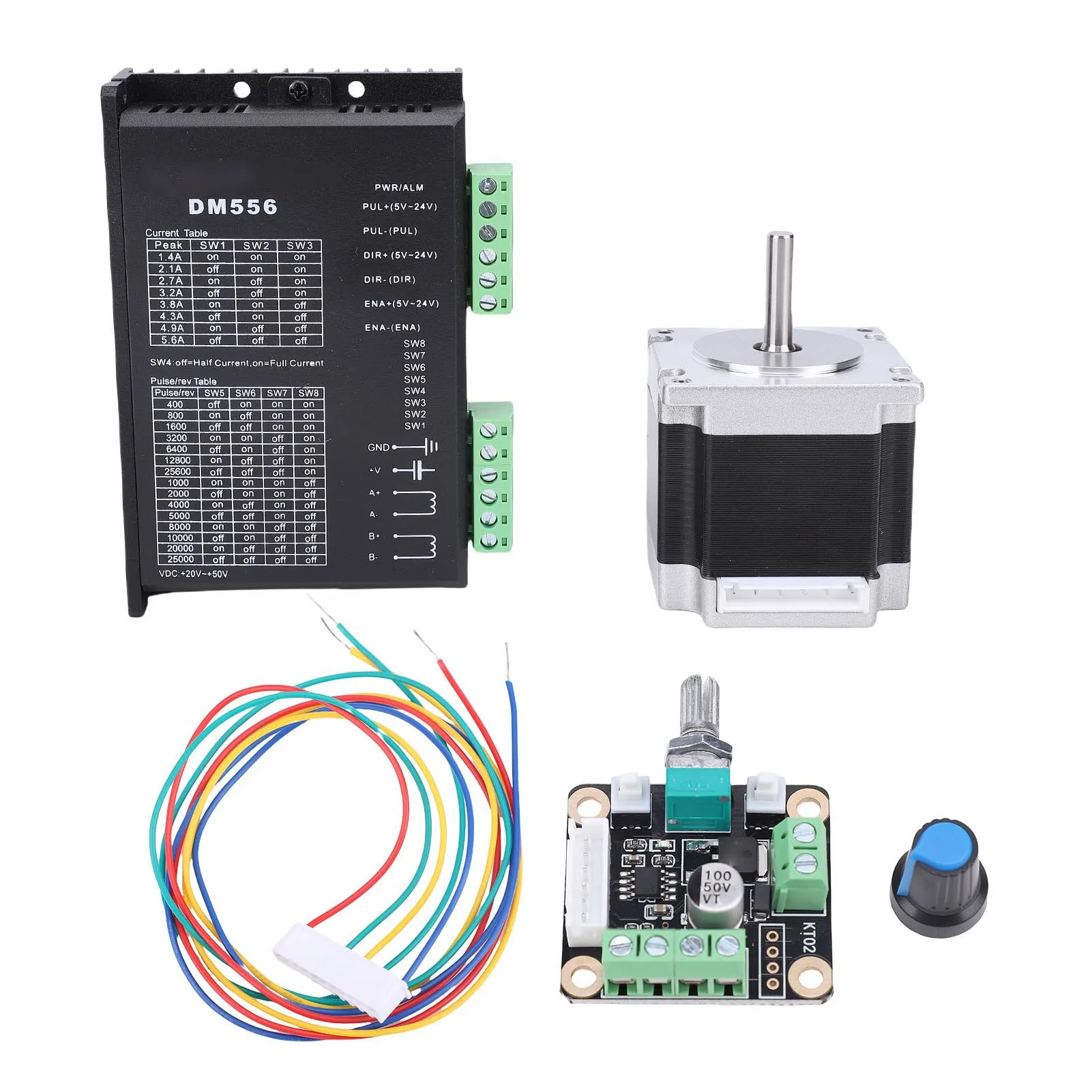 Nema23 Stepper Motor Driver Kit 126N.cm 2.8A 56mm 23HS5628 Stepper Motor and DM556 2 Phase Driver for Engraving Machine 3D