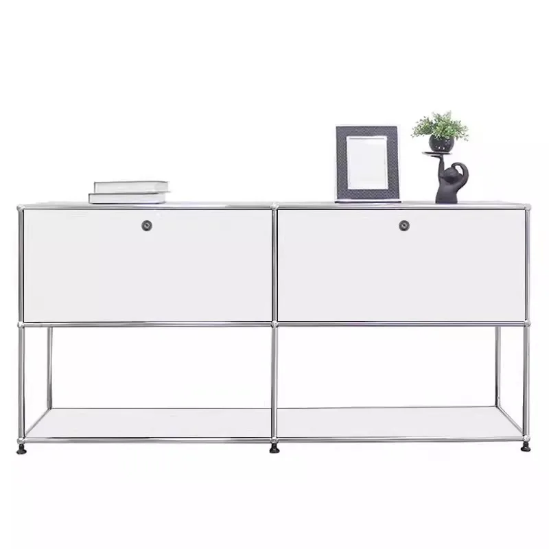 

Medieval stainless steel TV cabinet, simple modern module combination dining side cabinet for storage