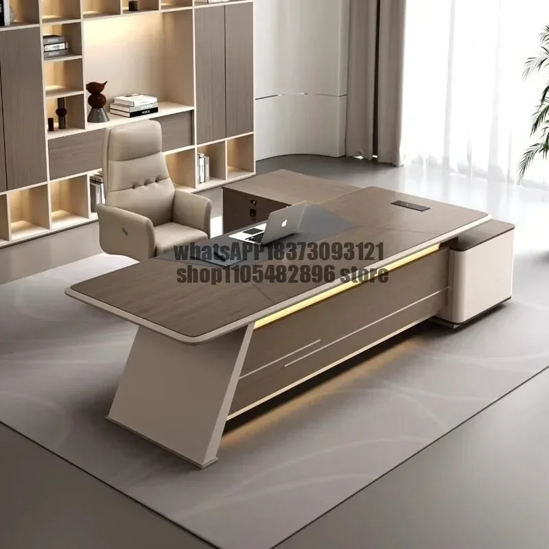 Boss table light luxury high-end paint bench simple modern high-end manager office president table