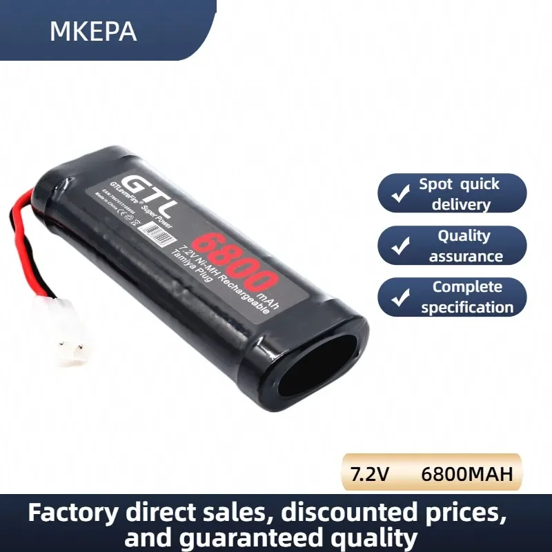 New 7.2V Battery 6800mAh NiMH Battery Pack RC Car Truck Bugibot Tank ni mh Batterias Grey Dinner Power Supply nimh 7.2v tamiya