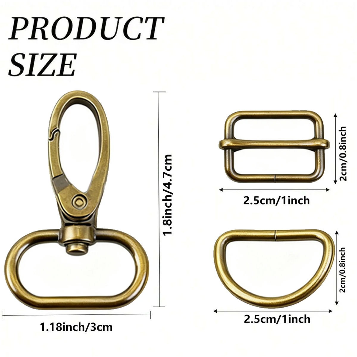 30 Rotating Buckle with D-Rings, 1-Inch Lobster Clasp with Sliding Buckle, for Making Handbag Straps and Dog Collar DIY Crafts