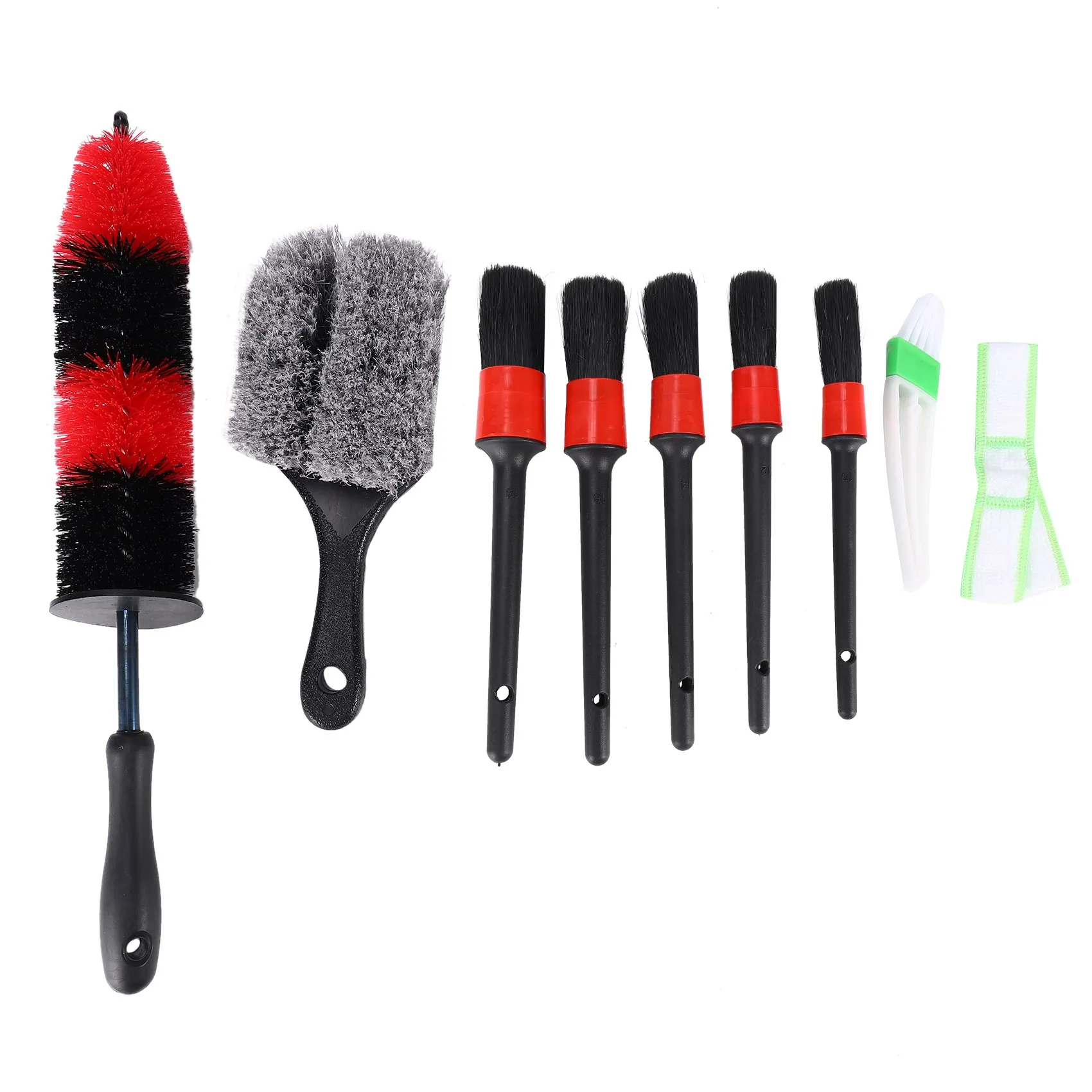 8Pcs Wheel&Tire Brush, Car Detailing Kit,Wheel Brush and 5 Car Detail Brush 1 Duster Brush,Washing Wheel Dashboard