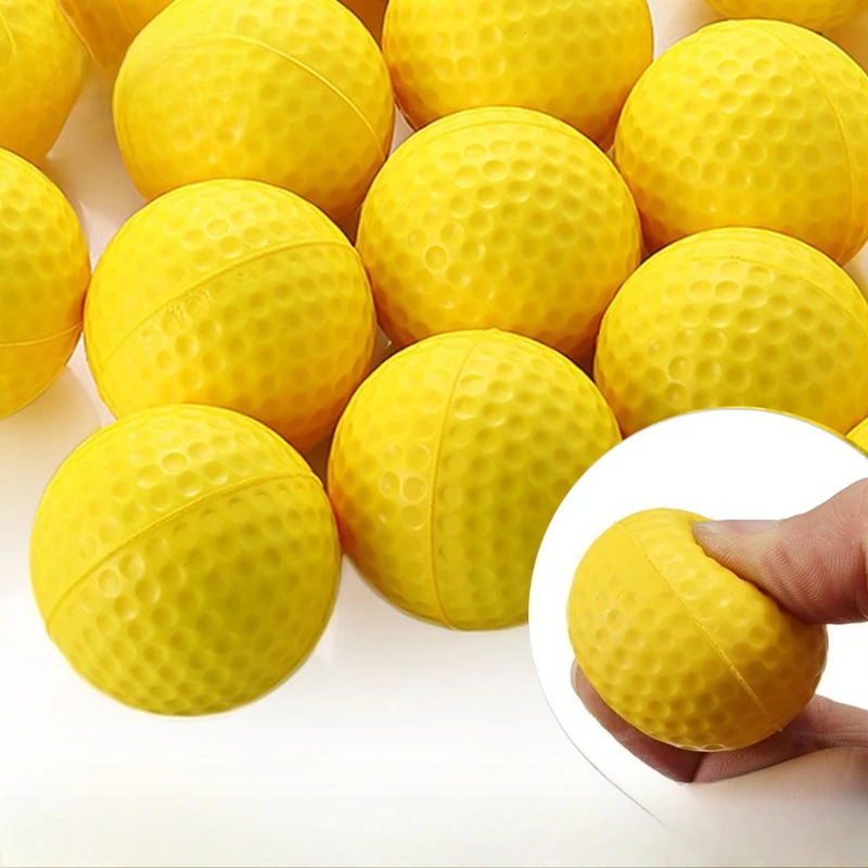 10Pcs Yellow Foam Golf Balls with Sponge-like Elastic Material Suitable for Indoor and Outdoor Practice and Training