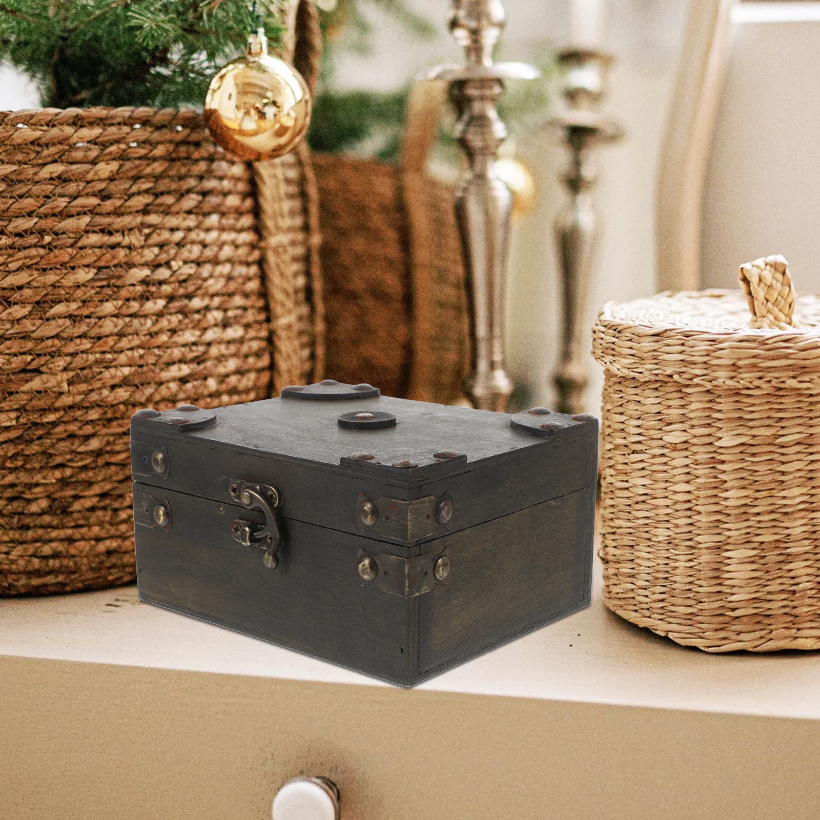 

Vintage Wooden Storage Box For Jewelry Keepsakes Candy Favors Decorative Trinket Organizer Travel Keepsake Case Gift