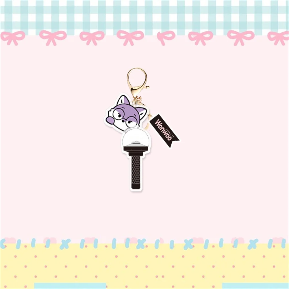 Kpop 3Pcs/set Miniteen Cartoon Keychain Accessories WOOZI DK S.COUPS HOSHI Keychain Transparent Bag Charm DINO THE8 Fans Pendant