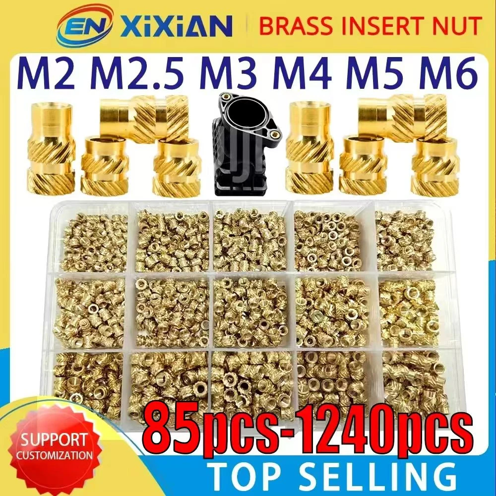 Uxcell 50Pcs M4 Threaded Inserts Metric Knurled Nuts Brass Heat-Set - View #2