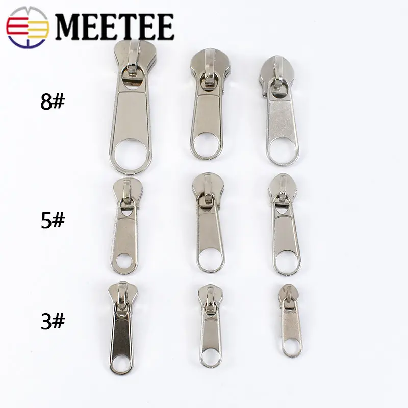 10/20Pcs Zipper Puller Slider for Nylon Resin Metal Zip 3# 5# 8# Universal Instant Zips Head Luggage Bag Clothes Sew Accessories