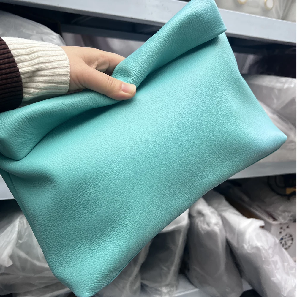 Neue Euro-Mode Gekräuselte Handtaschen Trendige Büro-Handtaschen mit Handyfächern Hochwertige Tragbare Echtleder-Handtaschen für Damen – Detail 10