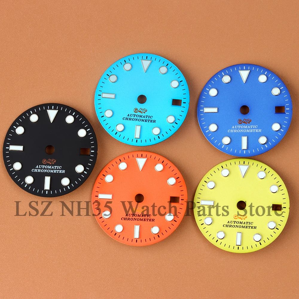

NH35 Dial 28.5mm Orange/Yellow/Dark Blue Watch Dial Modification Accessories For NH35 NH36 Movement 316L Steel Watch Replacement