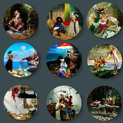 European Style Painting Decorative Plate Fashionable Wall Decor Art Plate Handmade Home & Garden European Style Wall Plate