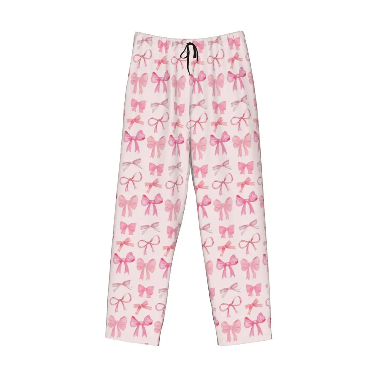 Custom Various Pink Colorful Bow Tie Pattern Pajama Pants Men Sleepwear Sleep Lounge Bottoms with Pockets
