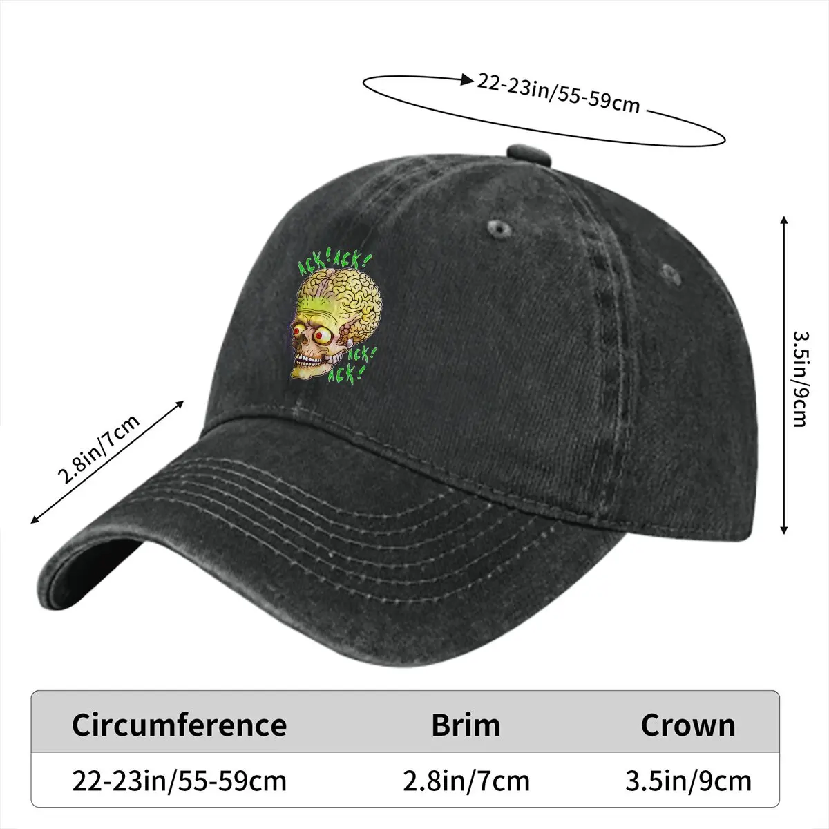 Mars Attacks Ack Ack Alien Head Baseball Cap Men Hats Women Visor Protection Snapback Alien UFO Caps