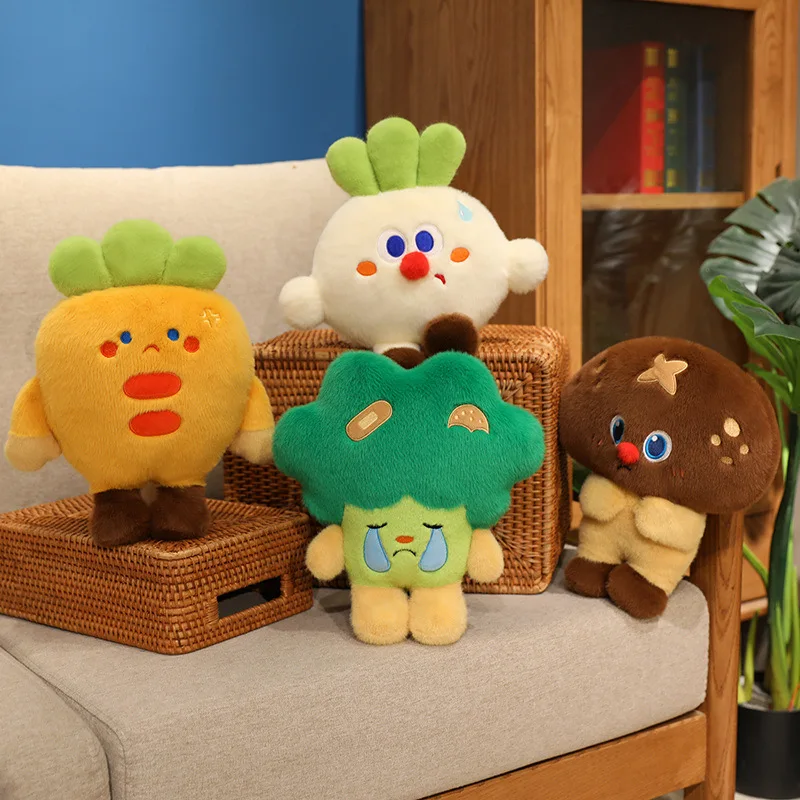 Grappige groente pluche set knoflook juichen luie aubergine woordspeling knuffel schattig voedsel pop voor bureau decor cadeau voor vrienden