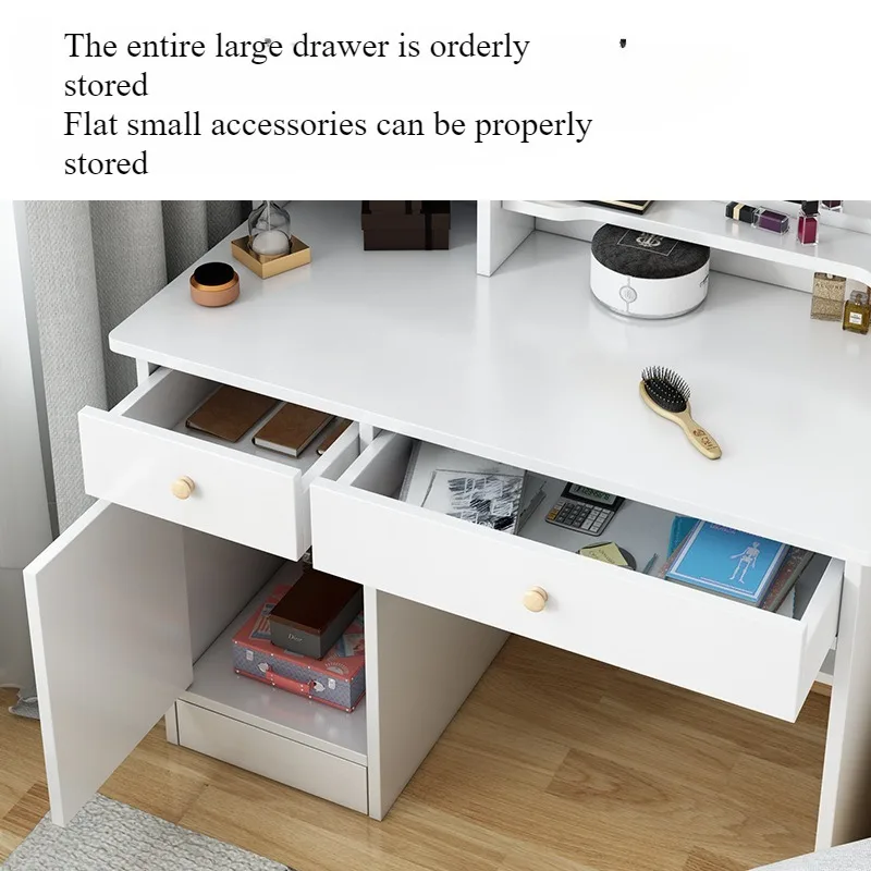 Makeup table bedroom with mirror storage integrated small apartment simple multi-functional e****mical Internet celebritydresser image 3