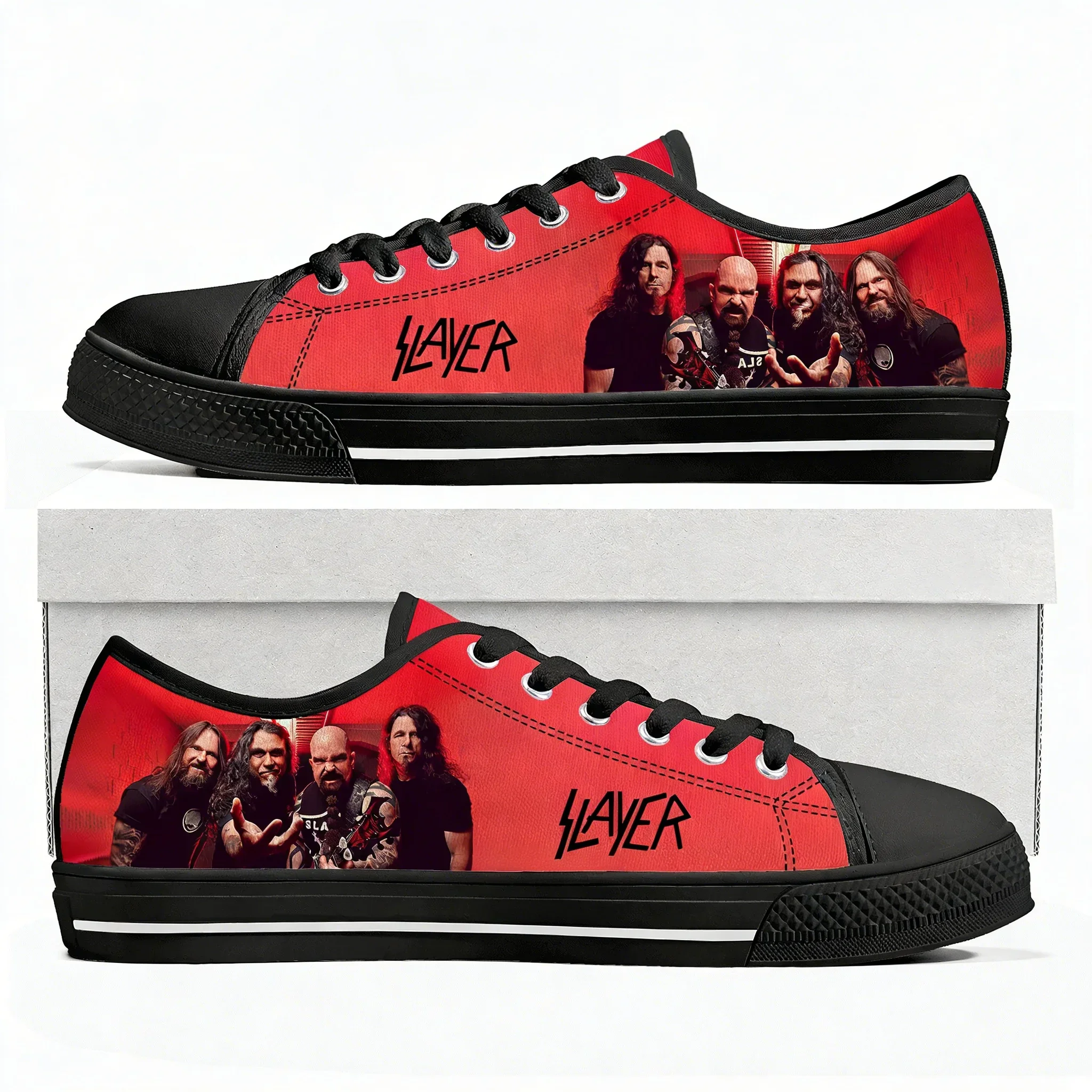 

Slayer Low Top High Quality Sneakers Mens Womens Teenager Canvas Sneaker Casual Couple Shoes Fashion Patterns Custom Made Shoe