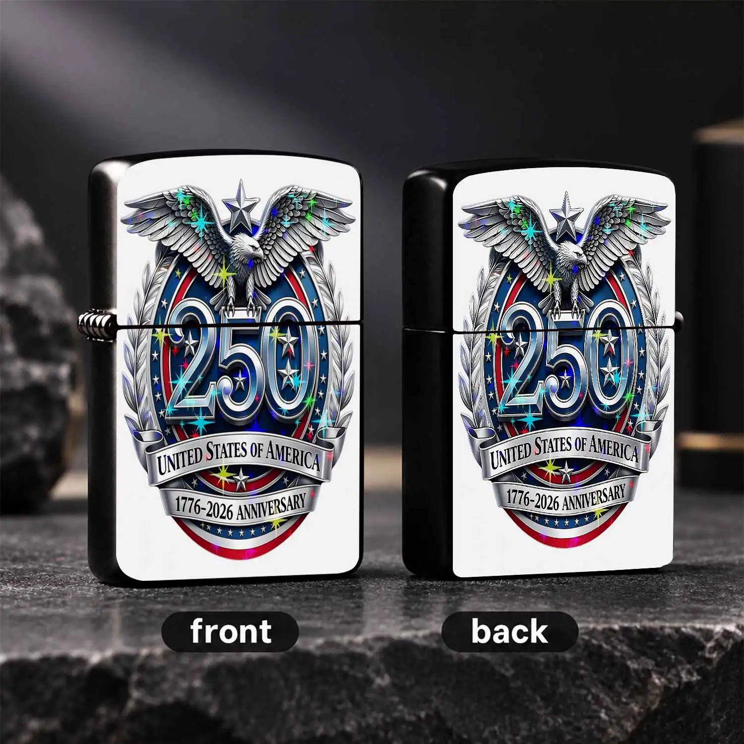 United States 250Th Anniversary Lighter 1776-2026 Commemorative Spark Themed Portable Classic Decorative Keepsake Suitable For Daily Use Outdoor Activities Gatherings Multi-Scenario Practical Exquisite Gift For Patrioti A Humorous And Inter