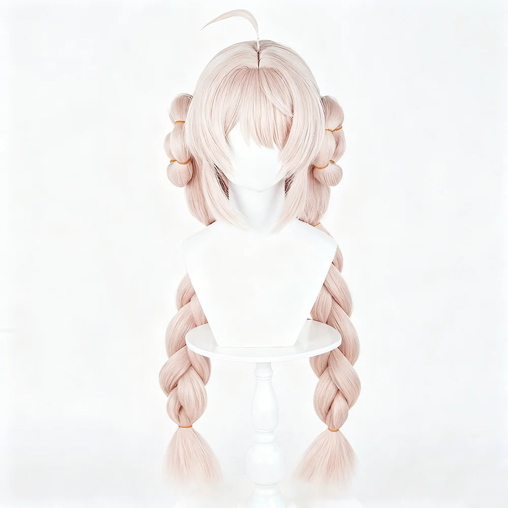 Game Zenless Zone Zero Zhao Cosplay Wig Women Lolita Pink Long Braided Hair Heat Resistant Synthetic Wigs Carnival Party Costume