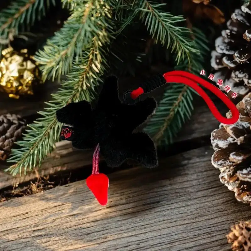 Dainty Bat Plush Toy Keychain for Halloween; Little Devil Lanyard Bag Pendant Backpack Hanging Birthday Gift for Girls