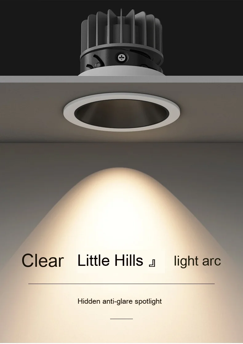 LED Recessed Deep Anti-glare High Quality High Brightness Adjustable Direction Indoor Lighting Ceiling 7W 12WSpotlight