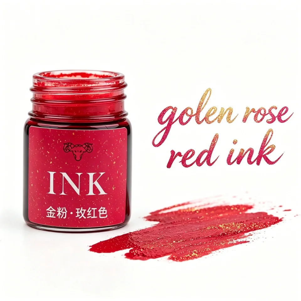 Goldene Pulverfarbene Füllfederhaltertinte 15ml Sternenhimmel-Glitzerpulver zum Färben, Malen, Kalligraphie-Übungen, Farbige Tinte – Detail 32