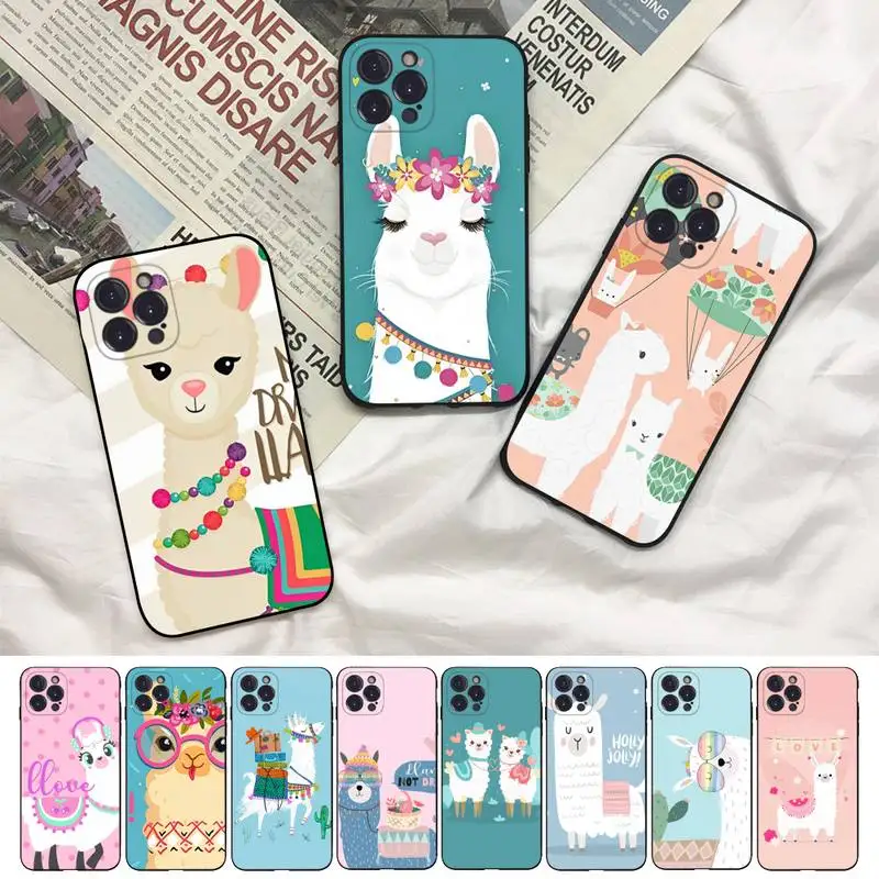 Llama Llama cute Phone Case For iPhone 8 7 6 6S Plus X SE 2020 XR XS 14 11 12 13 Mini Pro Max Mobile Case