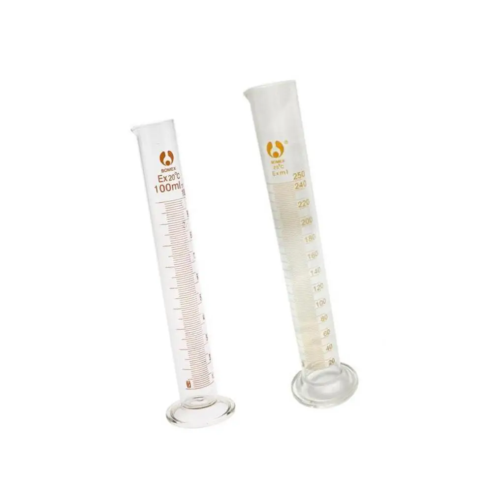 Graduated Glass Measuring Cylinder Clear Borosilicate Glass Scale Vessel for Homebrew and Laboratory Use