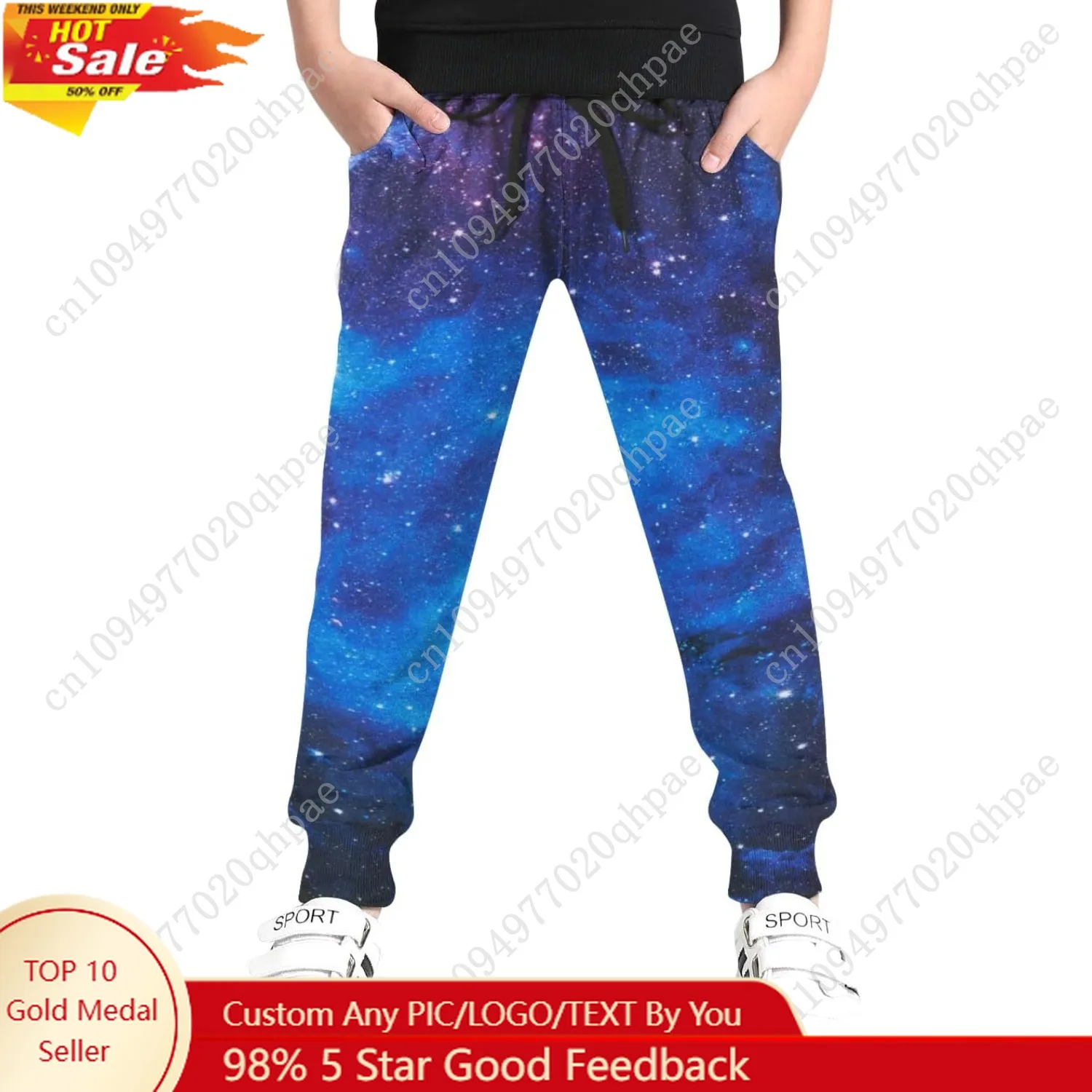

6-16T Boys Pants Funny 3D Graphic Cool Casual Sweatpants Joggers with Drawstring