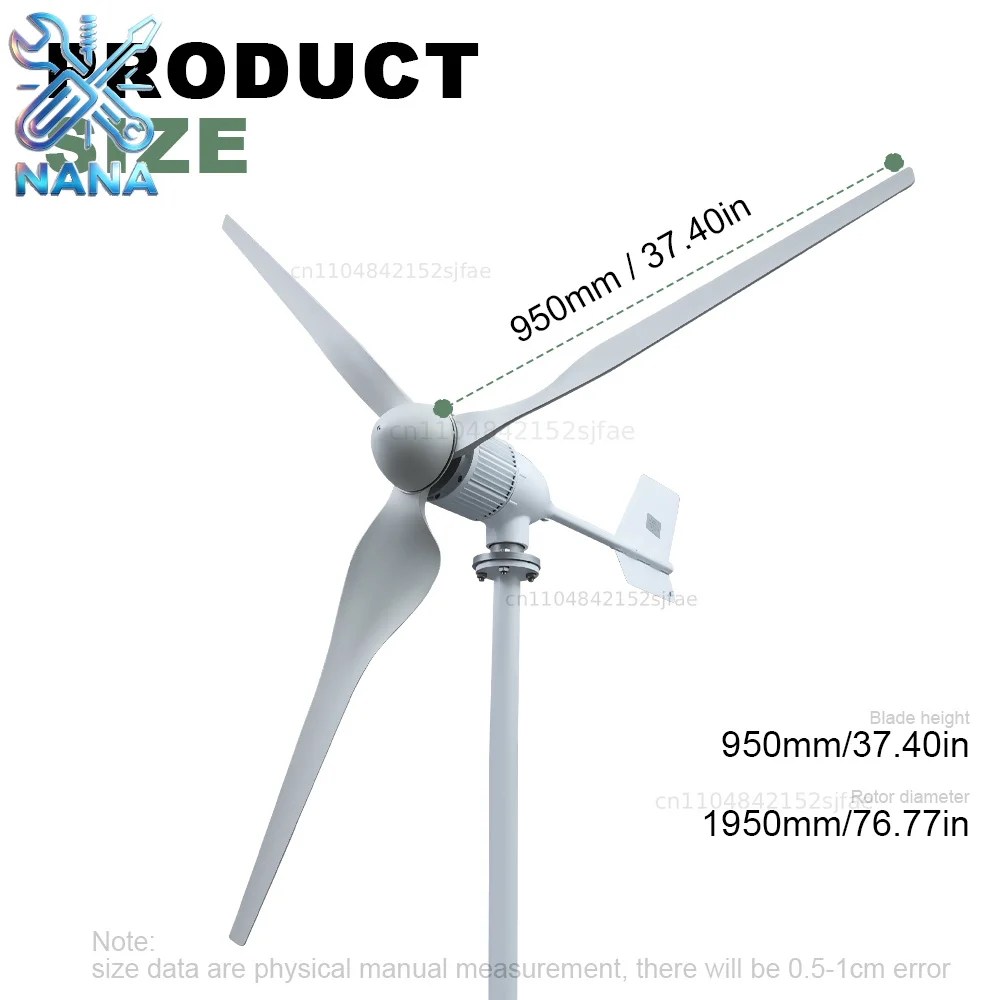 5000W 5KW Horizontal Axis Wind Turbine 24V 48V 96V Wind Generator CE Certified Free Energy Low Speed Start Off Grid for Home Use