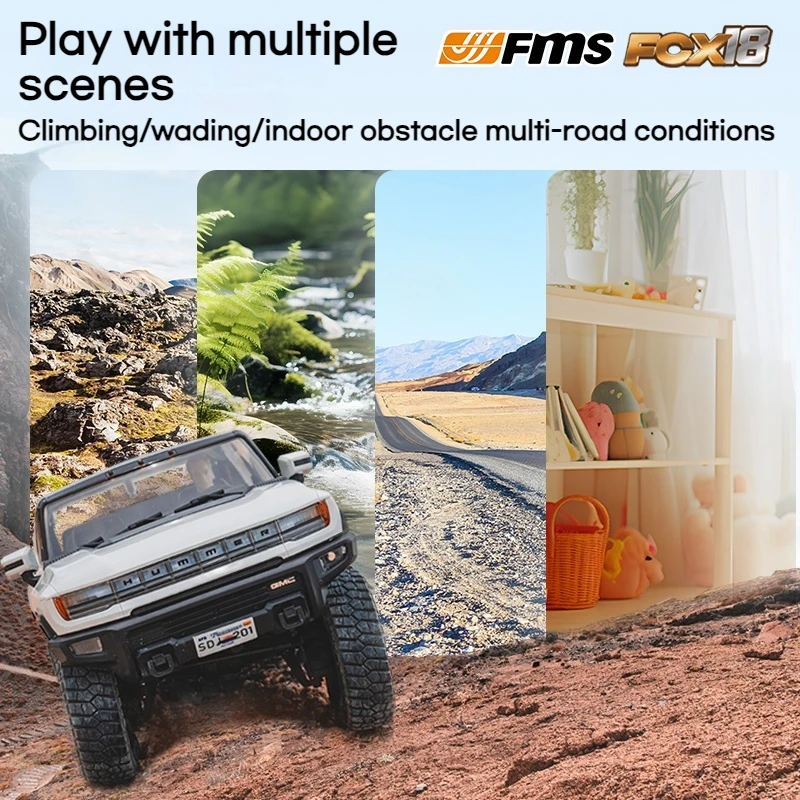 

FMS 1:18 Scale Hummer EV Pickup Truck Remote Control Off-Road Climbing Simulation Model Toy Ideal for Kids Festival Gift